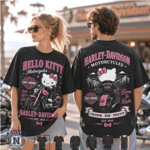 Hello Kitty Harley Davidson Born To Ride Vintage Biker T Shirt