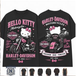 Hello Kitty Harley Davidson Born To Ride Vintage Biker T Shirt