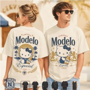 Hello Kitty Modelo Especial Beer Vintage Graphic Print T Shirt