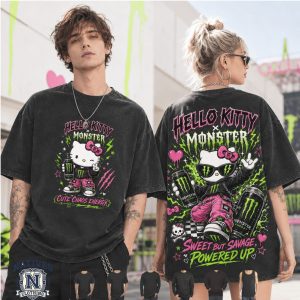 Hello Kitty Monster Energy Cute Chaos Savage Graphic T Shirt