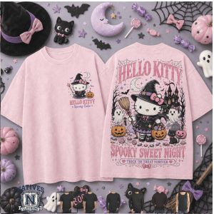 Hello Kitty Spooky Sweet Night Witch Halloween T Shirt