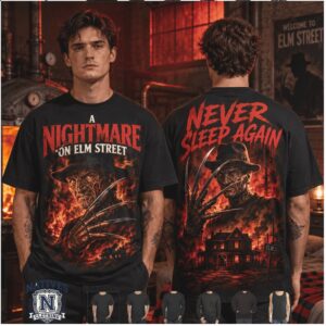 Horror Movie Freddy Krueger Never Sleep Again Graphic T Shirt