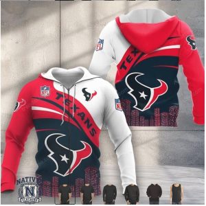 Houston Texans Bull Logo City Skyline Jacket Hoodie