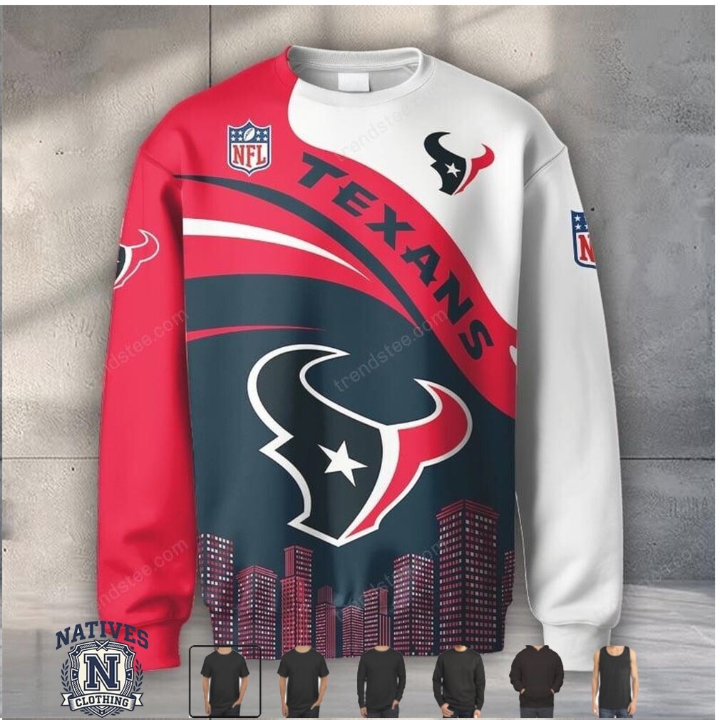 Houston Texans Bull Logo City Skyline Jacket Hoodie Houston Texans Bull Logo City Skyline Jacket Hoodie