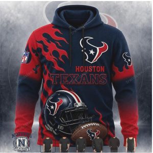 Houston Texans Football Helmet Flame Graphic T Shirt