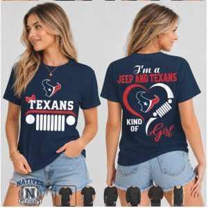 Houston Texans Jeep Heartbeat Kind Of Girl T Shirt