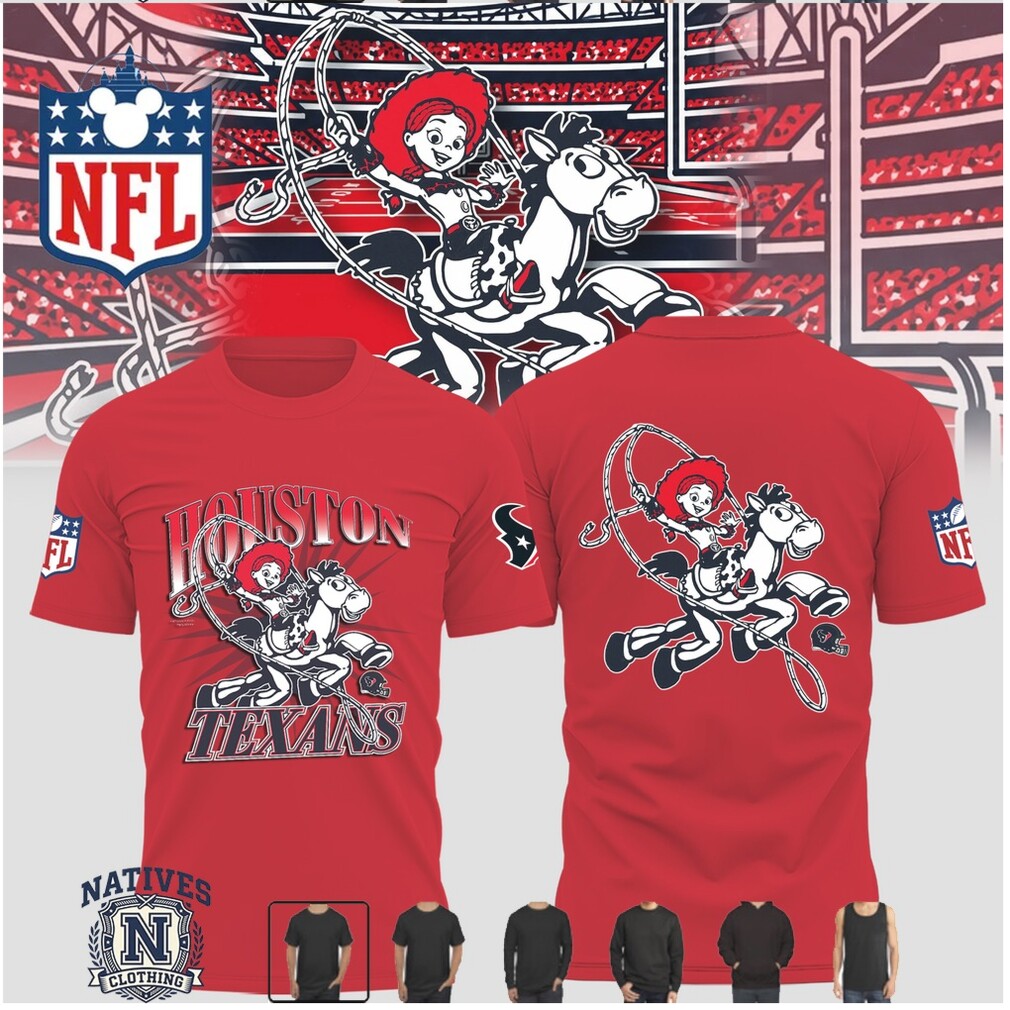 Houston Texans Jessie Toy Story Mascot Red T Shirt Houston Texans Jessie Toy Story Mascot Red T Shirt