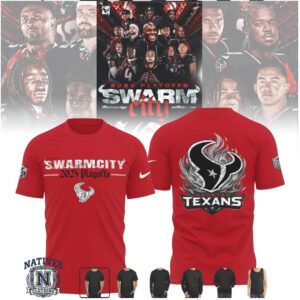 Houston Texans Swarm City 2025 Playoffs Football T Shirt