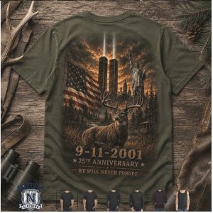 Hunting 9 11 2001 25th Anniversary Memorial T Shirt