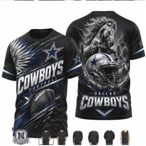 Dallas Cowboys Football Charging Horse Helmet T Shirt