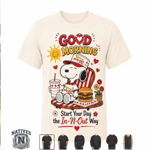 In N Out Burger Snoopy Good Morning Double Doubles T Shirt