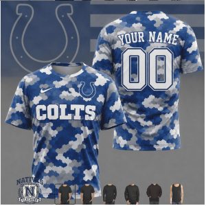 Indianapolis Colts Camo Custom Name Number Performance T Shirt
