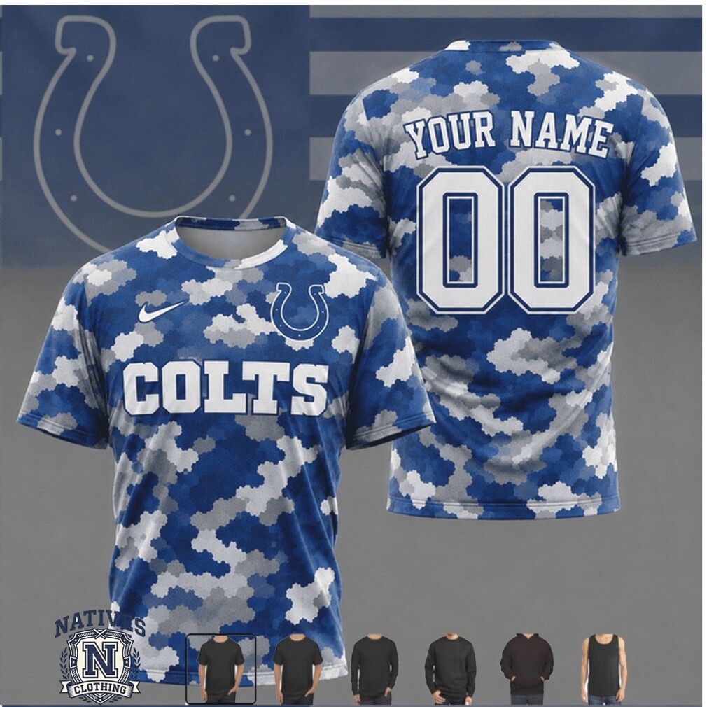 Indianapolis Colts Camo Custom Name Number Performance T Shirt Indianapolis Colts Camo Custom Name Number Performance T Shirt