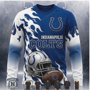 Indianapolis Colts Football Helmet Flame Graphic Hoodie