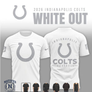 Indianapolis Colts Football Team Logo White Out 2026 T Shirt