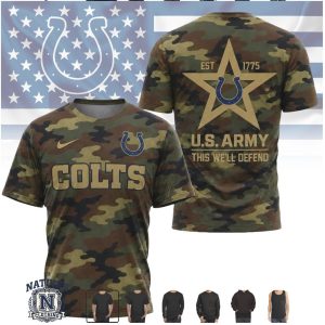 Indianapolis Colts US Army Camo Star Salute To Service T Shirt