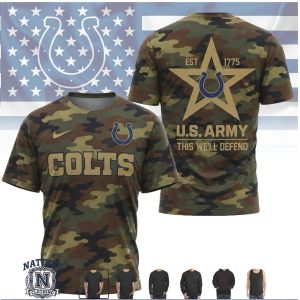 Indianapolis Colts US Army Camo Star Salute To Service T Shirt