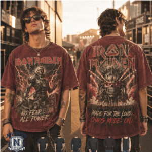 Iron Maiden Heavy Metal Chaos Mode On Vintage Wash Graphic T Shirt