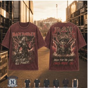 Iron Maiden Heavy Metal Chaos Mode On Vintage Wash Graphic T Shirt