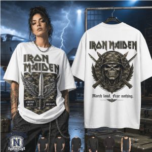 Iron Maiden Military Skull Warrior Heavy Metal Band T Shirt