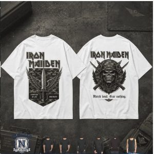 Iron Maiden Military Skull Warrior Heavy Metal Band T Shirt