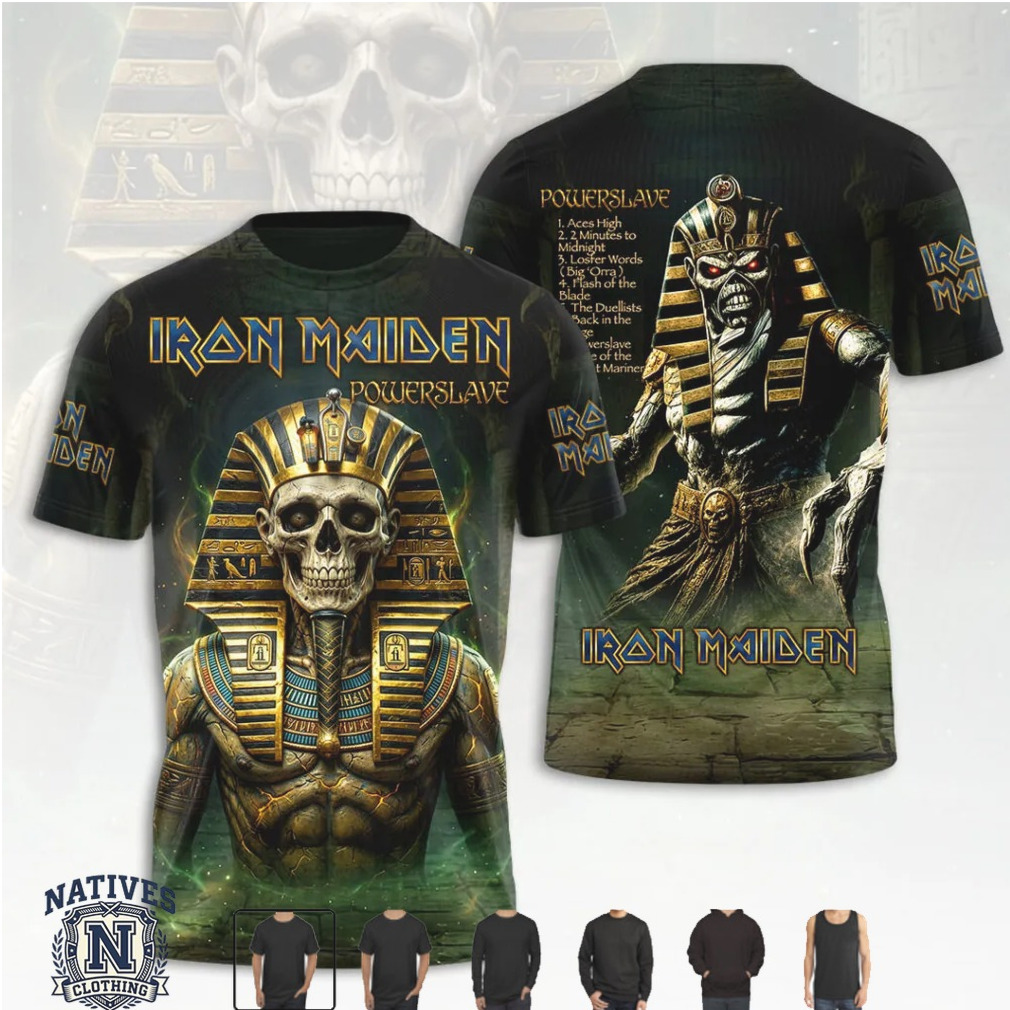 Iron Maiden Powerslave Ancient Egyptian Mummy Skull T Shirt Iron Maiden Powerslave Ancient Egyptian Mummy Skull T Shirt