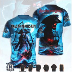 Iron Maiden Run For Your Lives Pirate Skull Tour T Shirt