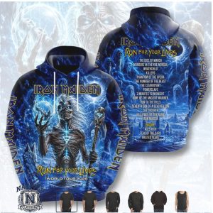 Iron Maiden Run For Your Lives Skeleton Staff Tour Hoodie