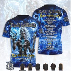 Iron Maiden Run For Your Lives Skeleton Staff Tour Hoodie
