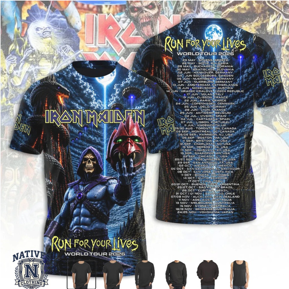 Iron Maiden Run For Your Lives Tour Eddie Skull T Shirt Iron Maiden Run For Your Lives Tour Eddie Skull T Shirt