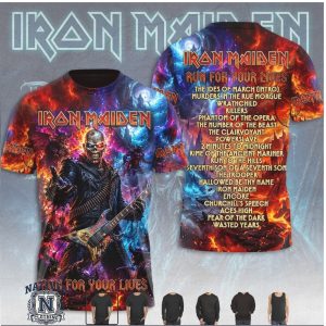 Iron Maiden Run For Your Lives Tour Tracklist T Shirt