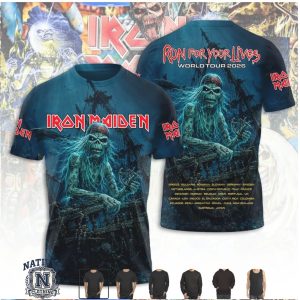 Iron Maiden Run For Your Lives World Tour Rock Music T Shirt