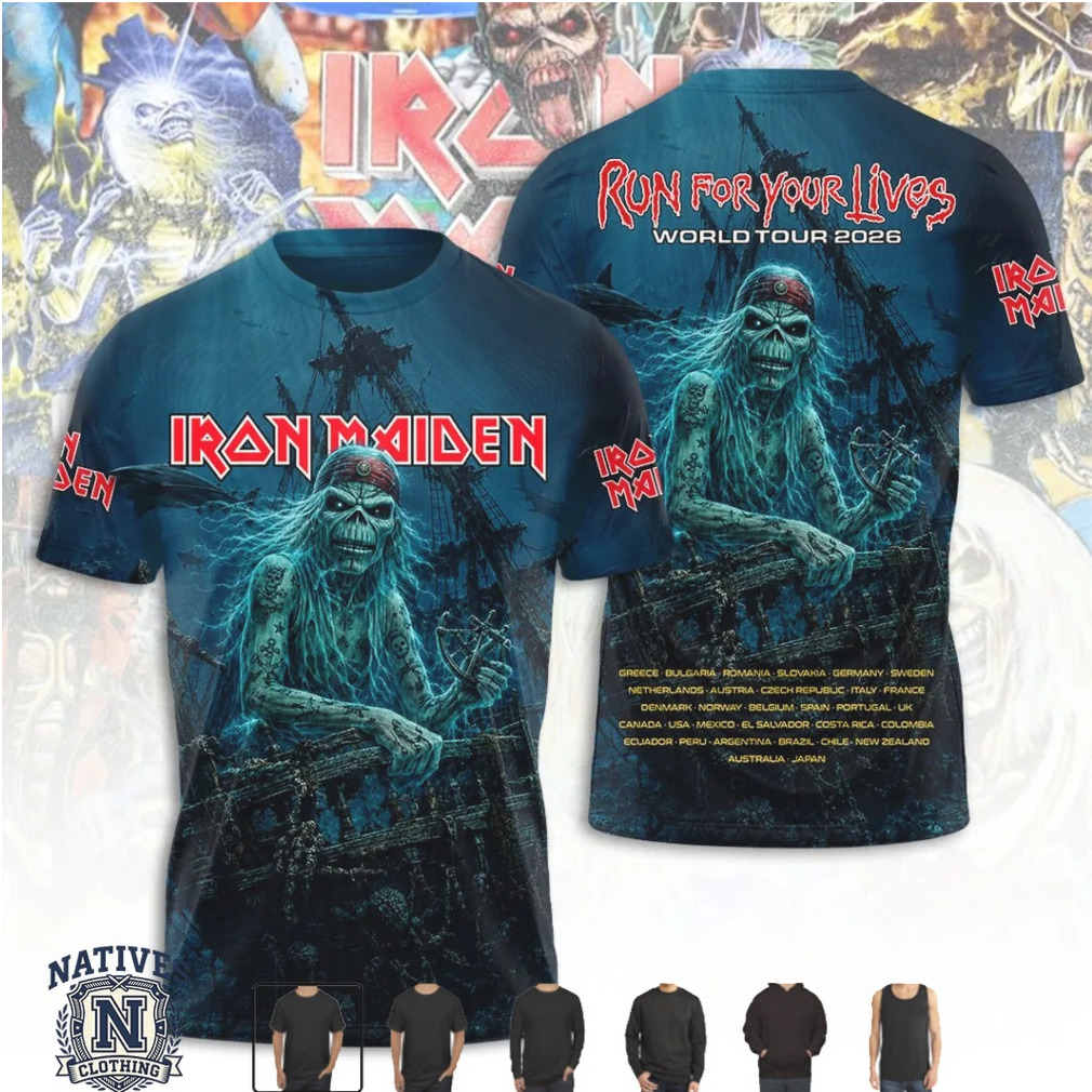 Iron Maiden Run For Your Lives World Tour Rock Music T Shirt Iron Maiden Run For Your Lives World Tour Rock Music T Shirt