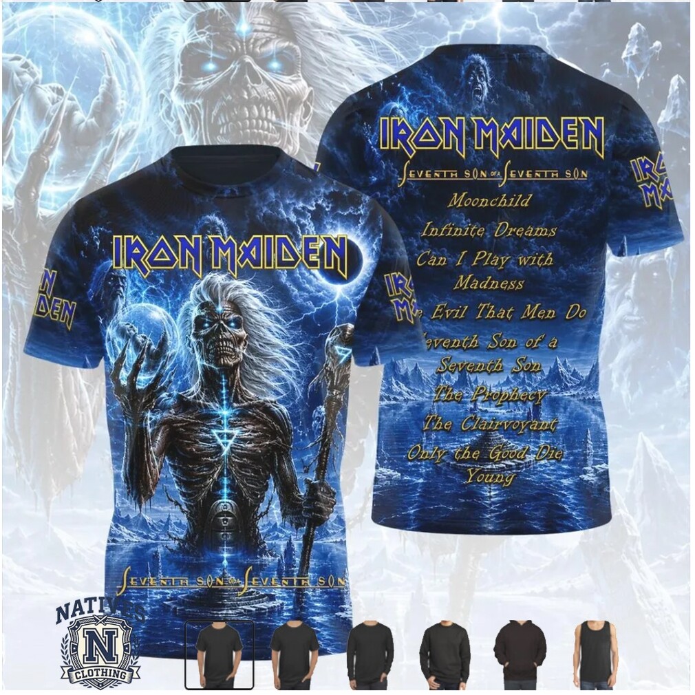 Iron Maiden Seventh Son Lightning Storm Metal Band T Shirt Iron Maiden Seventh Son Lightning Storm Metal Band T Shirt
