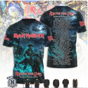 Iron Maiden World Tour 2026 Concert Dates Pirate Ship T Shirt