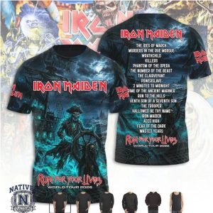 Iron Maiden World Tour Vintage Tracklist Concert T Shirt