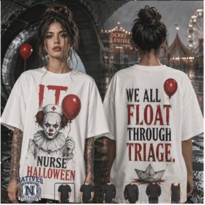 It Pennywise Nurse Halloween Scary Clown T Shirt