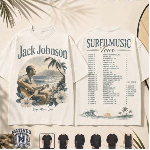 Jack Johnson Surf Music Tour Vintage Beach Tropical T Shirt