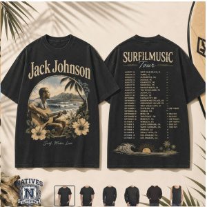 Jack Johnson Surf Music Tour Vintage Beach Tropical T Shirt