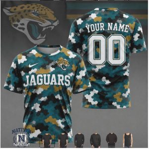 Jacksonville Jaguars Camo Custom Name Number Performance T Shirt