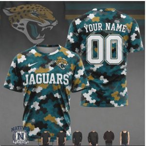 Jacksonville Jaguars Camo Custom Name Number Performance T Shirt