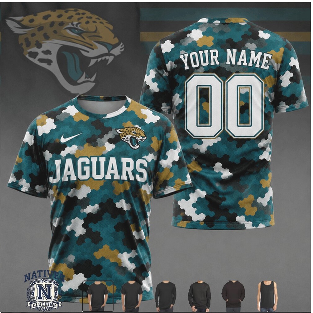 Jacksonville Jaguars Camo Custom Name Number Performance T Shirt Jacksonville Jaguars Camo Custom Name Number Performance T Shirt