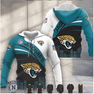 Jacksonville Jaguars Mascot Skyline Graphic Hoodie T Shirt