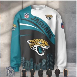 Jacksonville Jaguars Mascot Skyline Graphic Hoodie T Shirt