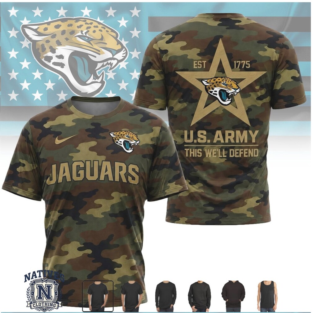 Jacksonville Jaguars US Army Camo Star Salute To Service T Shirt Jacksonville Jaguars US Army Camo Star Salute To Service T Shirt