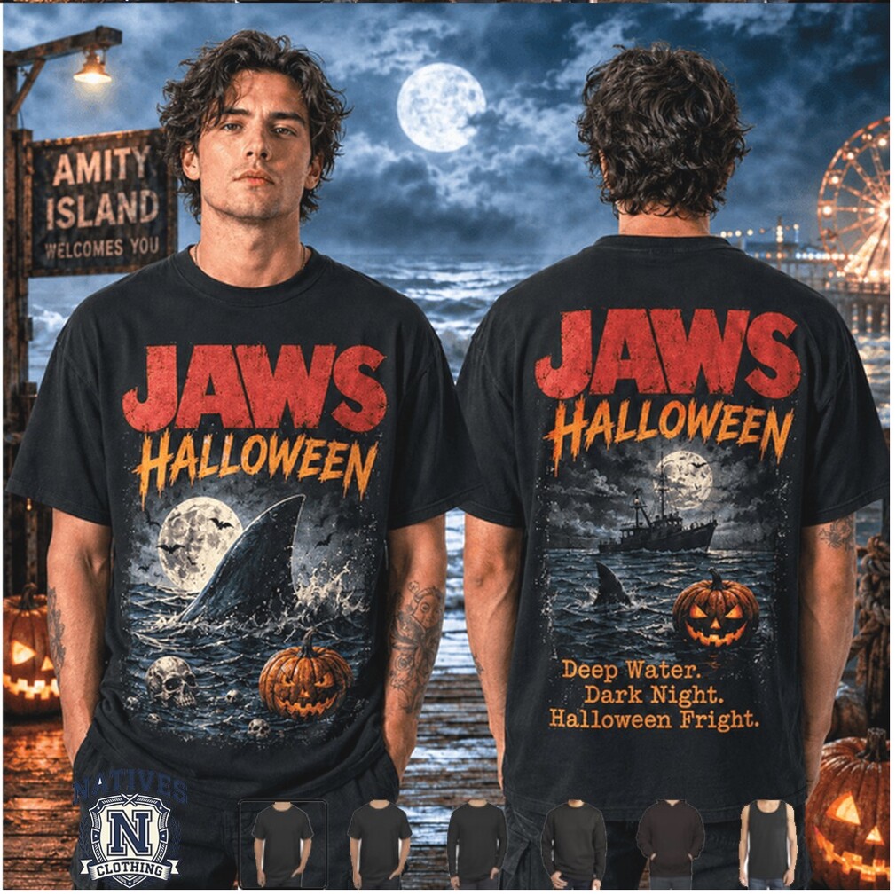 Jaws Halloween Amity Island Great White Shark Pumpkin Spooky T Shirt Jaws Halloween Amity Island Great White Shark Pumpkin Spooky T Shirt