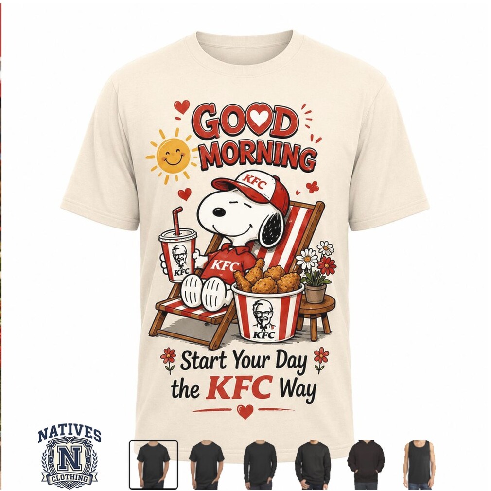 KFC Snoopy Good Morning Sunshine Crispy Bites Bucket T Shirt KFC Snoopy Good Morning Sunshine Crispy Bites Bucket T Shirt