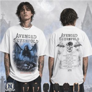 Avenged Sevenfold Nightmare Skull Gothic Band Graphic T Shirt