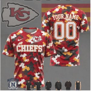 Kansas City Chiefs Camo Custom Name Number Performance T Shirt