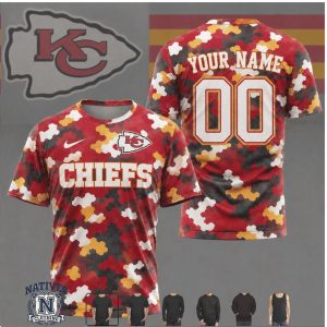 Kansas City Chiefs Camo Custom Name Number Performance T Shirt